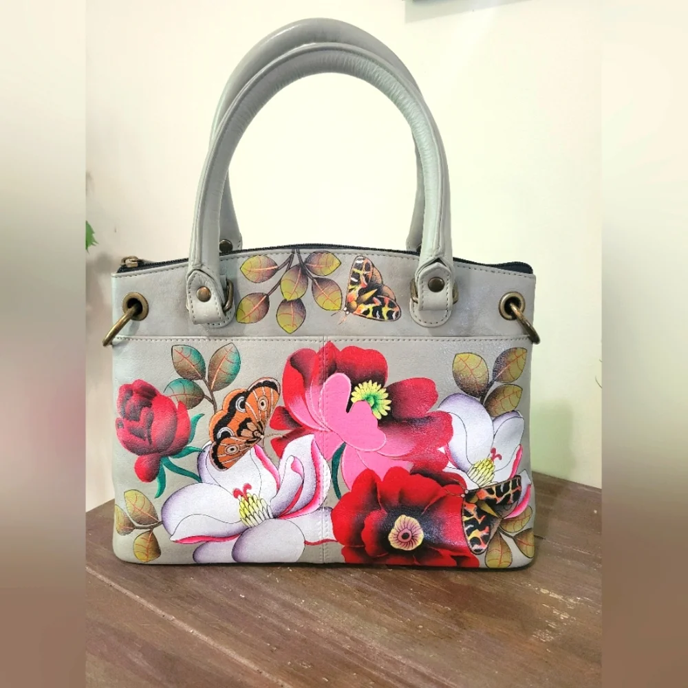 Anna By Anuschka Hand Painted Leather Purse - Picture 1 of 9